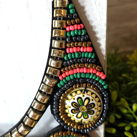 Vintage RARE Brazilian Beaded Necklace w/Bonus Earrings - Picture 5 of 7